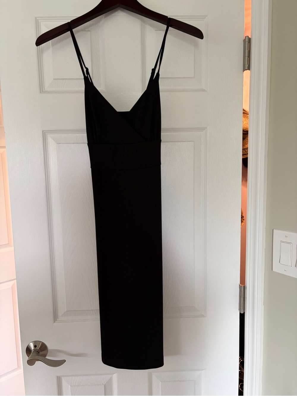 Express Black Spaghetti-Strap Midi Dress